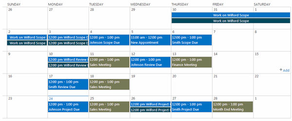 Overlaid SharePoint Calendar
